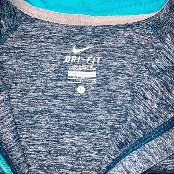 Nike Women's Running Dri-Fit Quarter Zip Pullover Granite Blue | Size Large - Picture 4 of 11